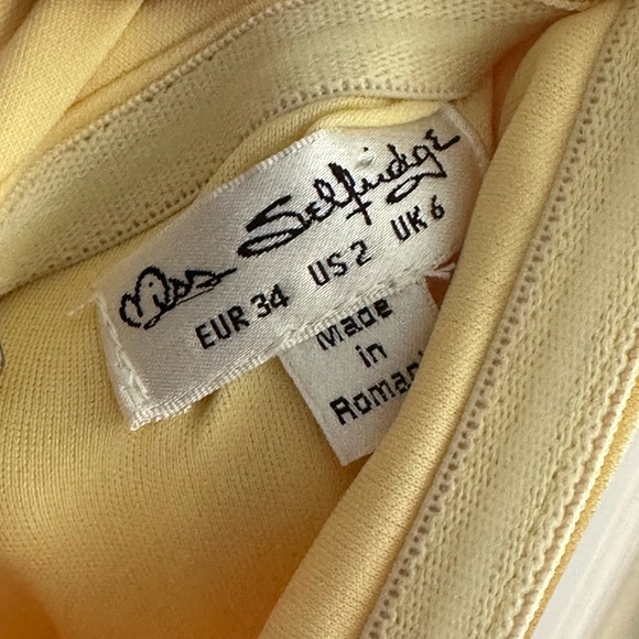 Miss Selfridge Light Yellow Scuba Bandeau Dress - Picture 6 of 8